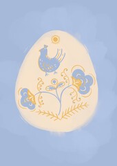 Easter egg with floral and animal decor