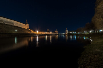 Pskov Kremlin. The towers of the Lower Lattices are High and Flat