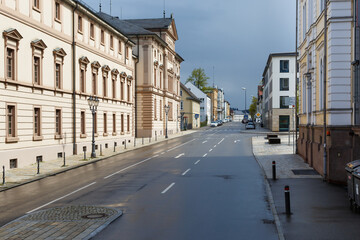 Karlstraße mit schönen Bauten in Sigmaringen (Hohenzollern)