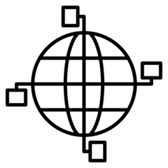 Network and Communication. Global Server vector icon illustration