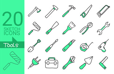 Tools Icon SKETCH Full Vector
