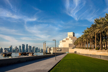 Museum of Islamic Art,  view during sunny day, Doha, Qatar