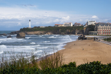 Grande plage de Biarritz, Pays Basque - obrazy, fototapety, plakaty