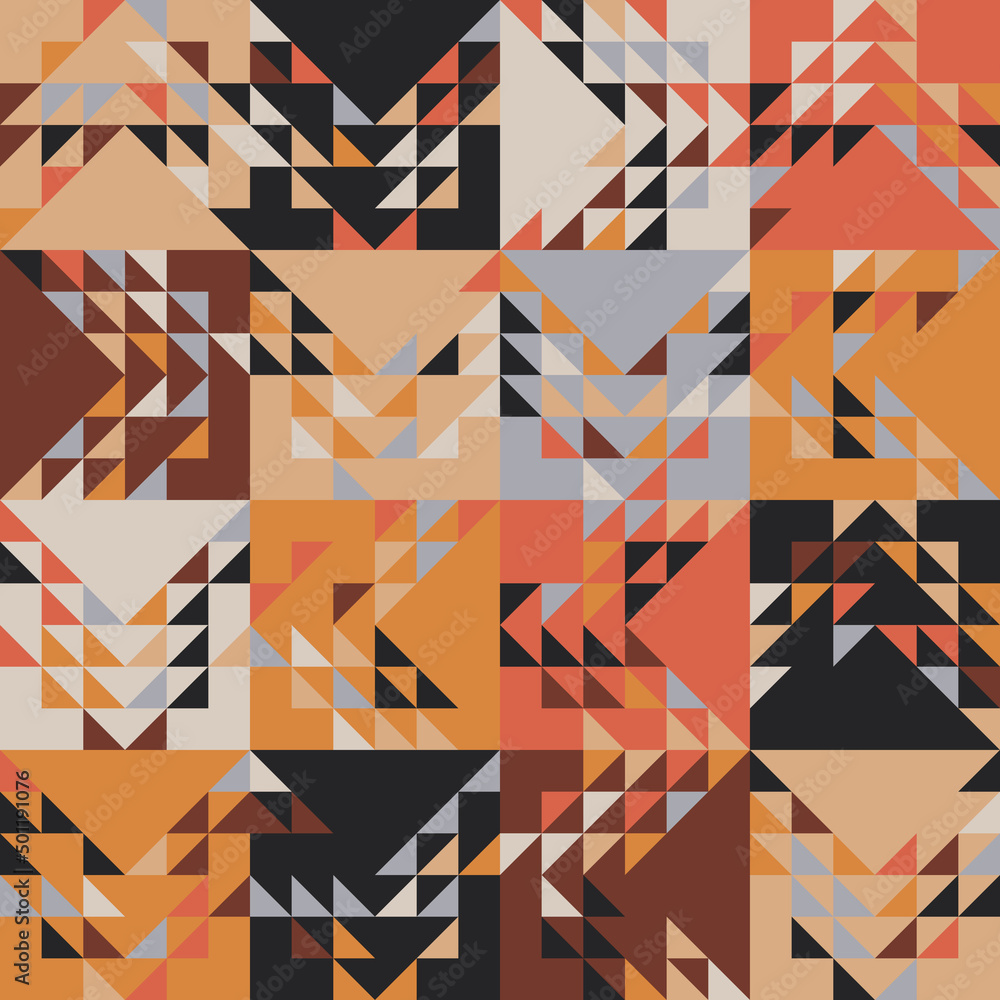 Poster modern geometric art of mosaic pattern made with vector abstract shapes and elements