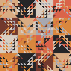 Modern Geometric Art Of Mosaic Pattern Made With Vector Abstract Shapes And Elements