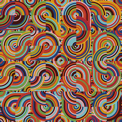 Digital Collage Graphics Pattern Made With Generative Art Elements And Vector Geometric Shapes