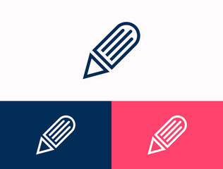 Pencil and Book Flat Icon. Vector symbol of graduation for web design or mobile app. Thin line signs of education for design logo, visit card. Outline logo for Online Education.