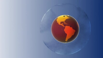 Earth with ozone layer depletion