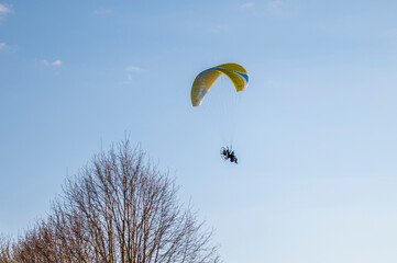 paragliding in the sky