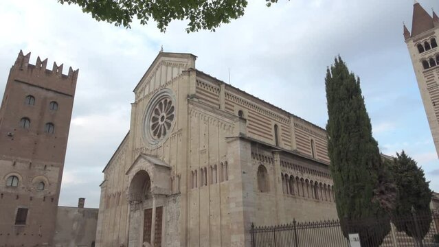 exterior of the church of San Zeno, Verona Italy