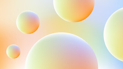 Gradient colorful bubbles wallpaper. Green, yellow, orange, blue, and red gradient color. Bright and soft color gradient. Circles with gradient color.