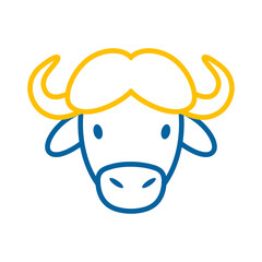 Buffalo bison ox icon. Animal head vector