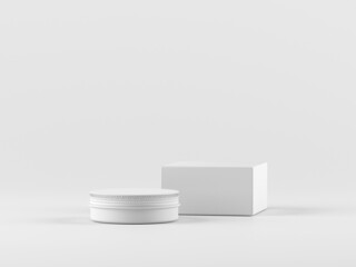 Cosmetic bottle mock-up. Minimal box 3d.