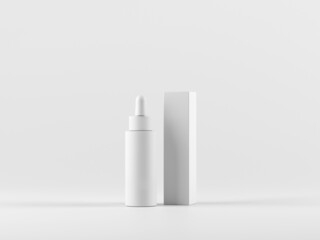 Cosmetic bottle mock-up. Minimal box 3d.