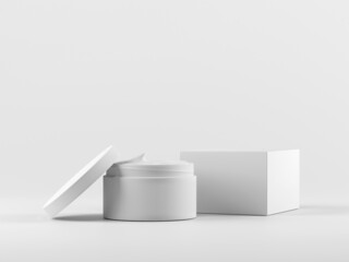 Cosmetic bottle mock-up. Minimal box 3d.