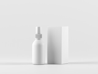 Cosmetic bottle mock-up. Minimal box 3d.