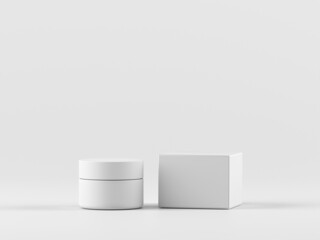 Cosmetic bottle mock-up. Minimal box 3d.