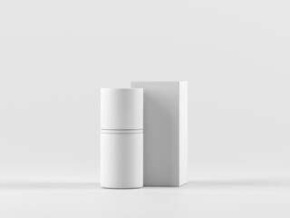 Cosmetic bottle mock-up. Minimal box 3d.