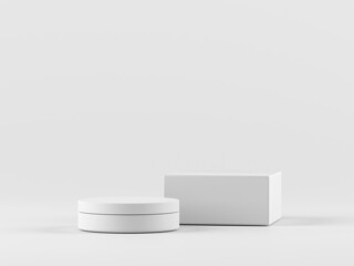 Cosmetic bottle mock-up. Minimal box 3d.