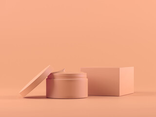 Cosmetic bottle mock-up. Minimal box 3d.