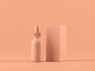 Cosmetic bottle mock-up. Minimal box 3d.