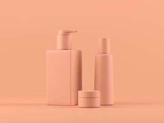 Cosmetic bottle mock-up. Minimal box 3d.