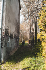 Old tenement that is going to be demolished. Aleja Wilanowska 230, Warsaw, Poland