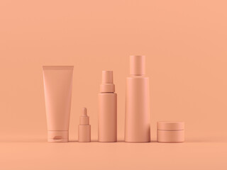 Cosmetic bottle mock-up. Minimal box 3d.