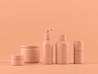 Cosmetic bottle mock-up. Minimal box 3d.