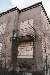 Old tenement that is going to be demolished. Aleja Wilanowska 230, Warsaw, Poland