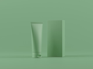 Cosmetic bottle mock-up. Minimal box 3d.