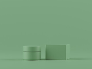 Cosmetic bottle mock-up. Minimal box 3d.