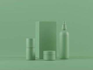 Cosmetic bottle mock-up. Minimal box 3d.