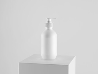 Cosmetic bottle mock-up. Minimal box 3d.