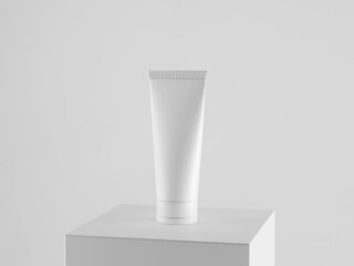 Cosmetic bottle mock-up. Minimal box 3d.