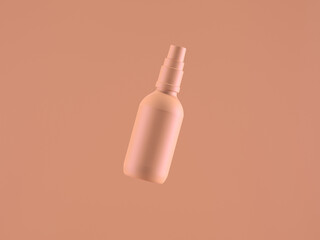 Cosmetic bottle mock-up. Minimal box 3d..