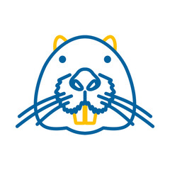 Otter beaver icon. Animal head vector - obrazy, fototapety, plakaty