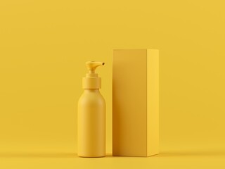 Cosmetic bottle mock-up. Minimal box 3d.