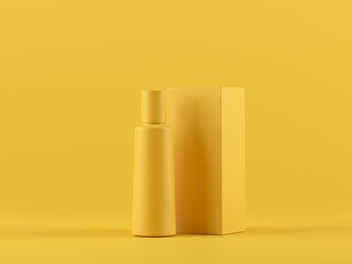Cosmetic bottle mock-up. Minimal box 3d.