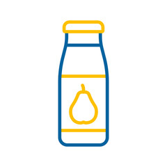 Bottle of pear juice vector icon