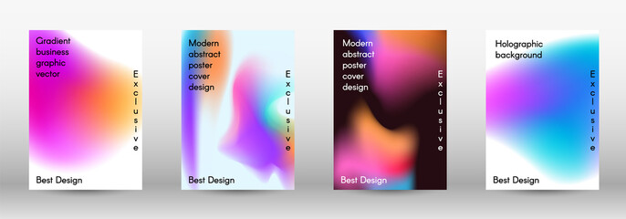 Set for liquid on colorful background.  Bright mesh blurred pattern in pink, blue, green tones.  Cover, poster, wallpaper. Colorful abstract texture. Poster design template.