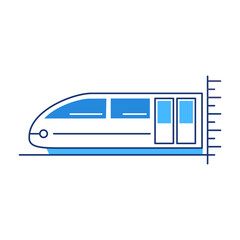 Vector illustration of cartoon train on white background.