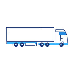 Vector illustration of cartoon truck on white background.