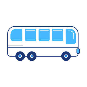 Vector illustration of cartoon bus on white background.