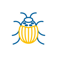 Colorado beetle vector isolated icon