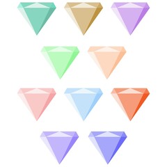 Web Set flat diamonds. Vector. Decoration .