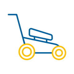Lawn mower vector icon. Gardening grass-cutter