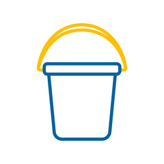 Garden plastic bucket isolated vector icon