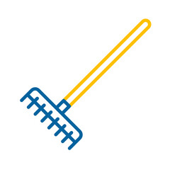 Garden rake vector isolated icon
