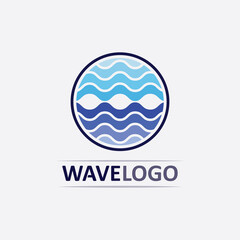 wave icon and water drop vector illustration design logo business